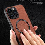 Skin Feel Litchi Texture Custodia magnetica per telefono MagSafe, For iPhone 11 Pro Max
