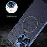 Skin Feel Litchi Texture Custodia magnetica per telefono MagSafe, For iPhone 11 Pro Max