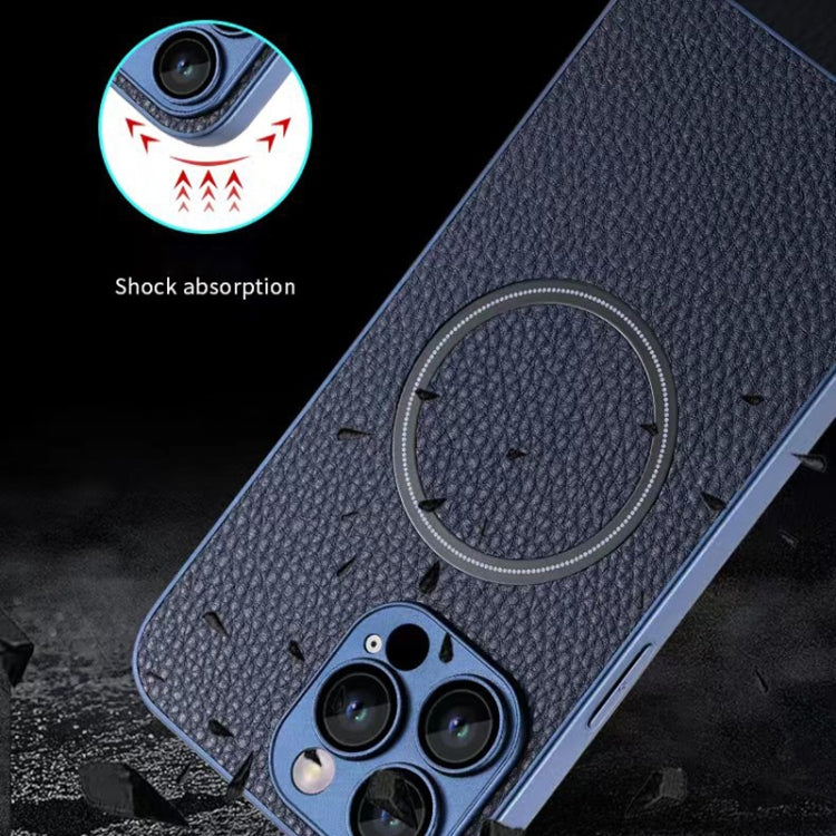 Skin Feel Litchi Texture Custodia magnetica per telefono MagSafe, For iPhone 11 Pro Max