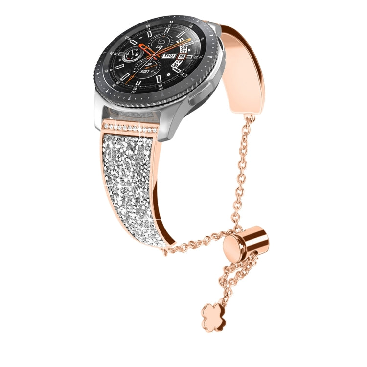 Cinturino per orologio mentale con catena diamantata da 22 mm, For Garmin Venu 2 / Forerunner 265 / 255