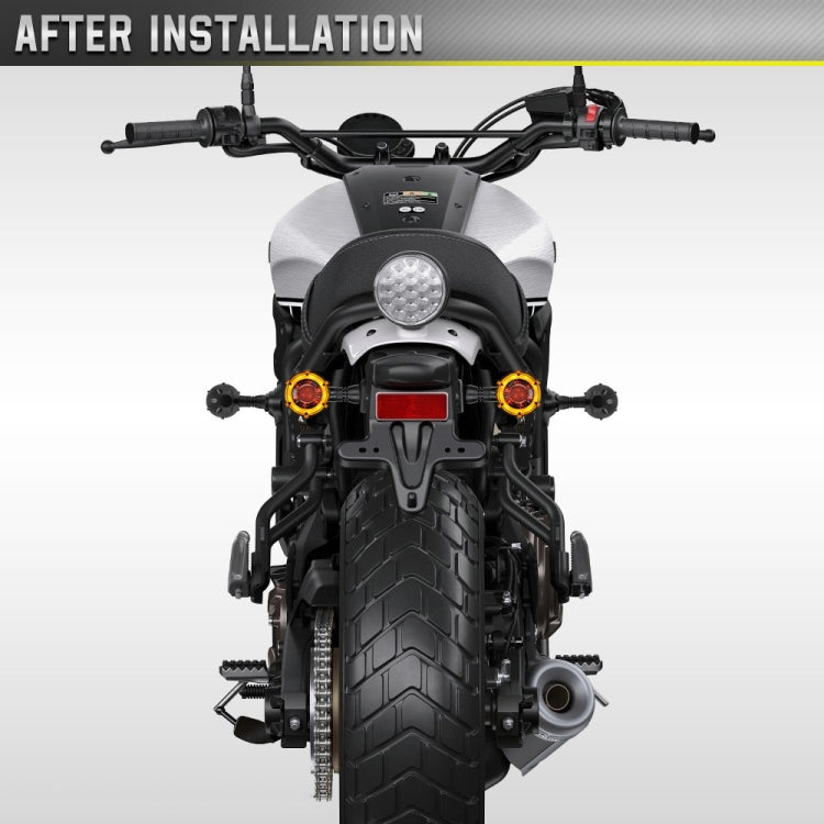 1 paio di indicatori di direzione a LED rotanti universali per moto a due colori