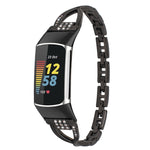 Cinturino in metallo con diamanti, For Fitbit Charge 2, For Fitbit Charge 5, For Fitbit Charge 3 / 4