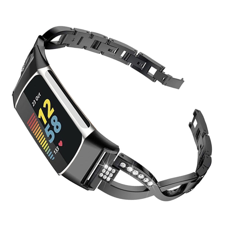Cinturino in metallo con diamanti, For Fitbit Charge 2, For Fitbit Charge 5, For Fitbit Charge 3 / 4