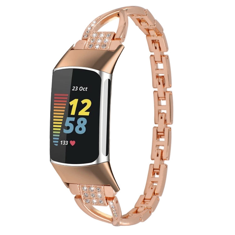 Cinturino in metallo con diamanti, For Fitbit Charge 2, For Fitbit Charge 5, For Fitbit Charge 3 / 4