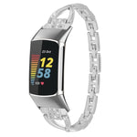 Cinturino in metallo con diamanti, For Fitbit Charge 2, For Fitbit Charge 5, For Fitbit Charge 3 / 4