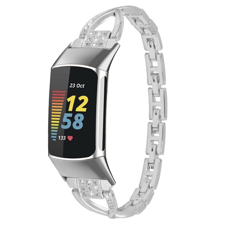 Cinturino in metallo con diamanti, For Fitbit Charge 2, For Fitbit Charge 5, For Fitbit Charge 3 / 4