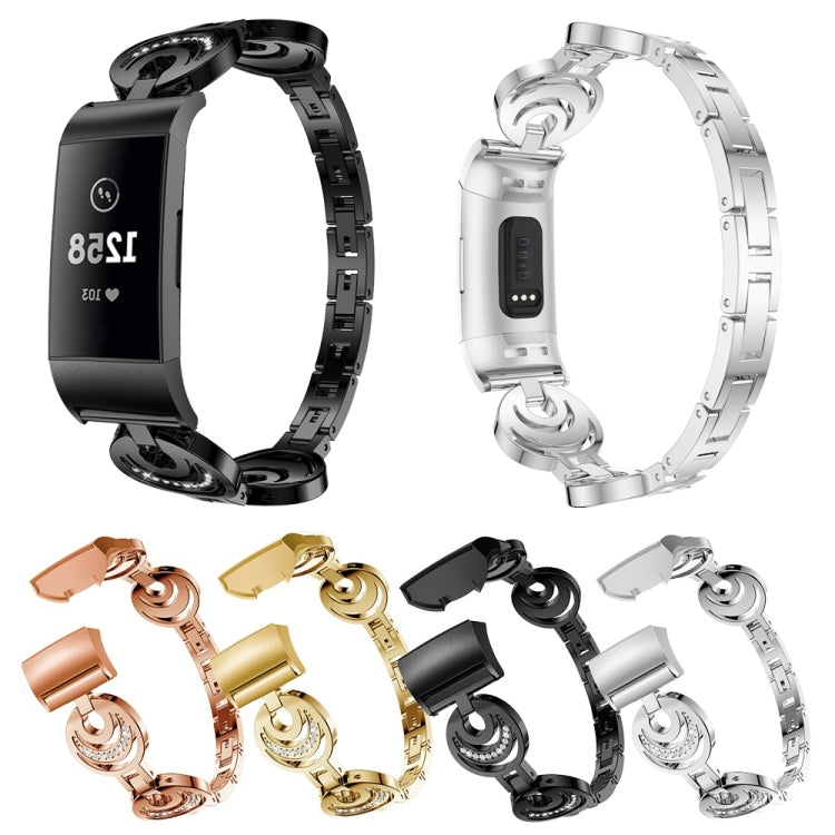 Cinturino per orologio in metallo con diamanti Sun Moon Star, For Fitbit Charge 2, For Fitbit Charge 5, For Fitbit Charge 3 / 4