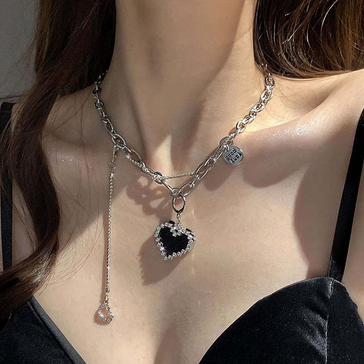 Collana da donna con alfabeto versatile in acciaio al titanio con catena intrecciata, XL1527, XL1464, XL1893