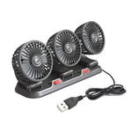 F4310 Ventilatore a tre teste per auto regolabile con rotazione a 360 gradi, F4310 USB Universal, F4310 12V Cigarette Lighter, F4310 24V Cigarette Lighter