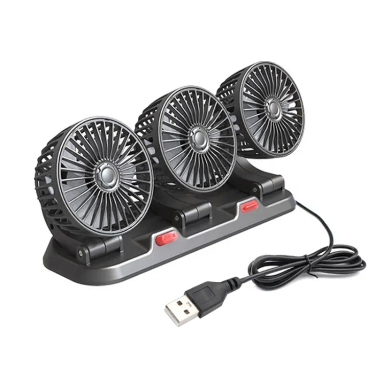 F4310 Ventilatore a tre teste per auto regolabile con rotazione a 360 gradi, F4310 USB Universal, F4310 12V Cigarette Lighter, F4310 24V Cigarette Lighter
