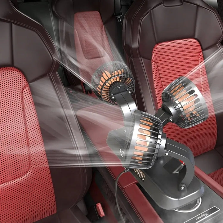 F4310 Ventilatore a tre teste per auto regolabile con rotazione a 360 gradi, F4310 USB Universal, F4310 12V Cigarette Lighter, F4310 24V Cigarette Lighter