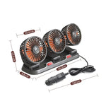 F4310 Ventilatore a tre teste per auto regolabile con rotazione a 360 gradi, F4310 USB Universal, F4310 12V Cigarette Lighter, F4310 24V Cigarette Lighter
