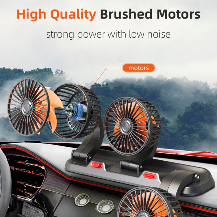 F4310 Ventilatore a tre teste per auto regolabile con rotazione a 360 gradi, F4310 USB Universal, F4310 12V Cigarette Lighter, F4310 24V Cigarette Lighter