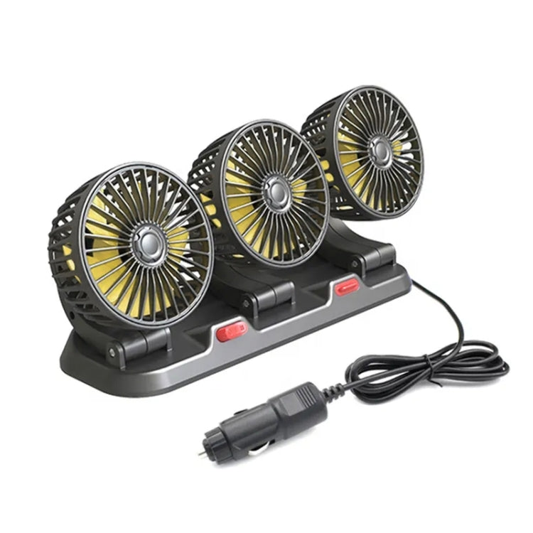 F4310 Ventilatore a tre teste per auto regolabile con rotazione a 360 gradi, F4310 USB Universal, F4310 12V Cigarette Lighter, F4310 24V Cigarette Lighter