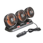 F4310 Ventilatore a tre teste per auto regolabile con rotazione a 360 gradi, F4310 USB Universal, F4310 12V Cigarette Lighter, F4310 24V Cigarette Lighter