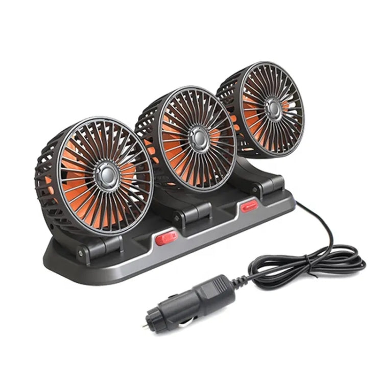 F4310 Ventilatore a tre teste per auto regolabile con rotazione a 360 gradi, F4310 USB Universal, F4310 12V Cigarette Lighter, F4310 24V Cigarette Lighter