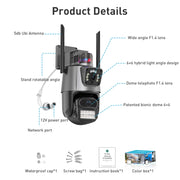 QX81 Riconoscimento umanoide Allarme AI WIFI Telecamera IP doppia sferica da 2 MP, AU Plug, US Plug, EU Plug, UK Plug