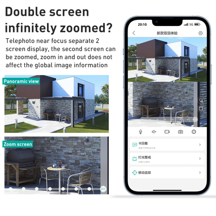 Telecamera IP doppio canale 8MP con doppio schermo