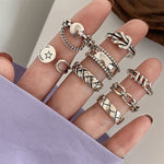 Anello combinato da donna stile cool in argento sterling S925, J286, J781, J759, J797, J758, J242, J1109, J1071, J1096, J1110, J789, J1717, J1740, J224, J449, J341, J443, J1644, J005, J282, J623, J1658, J406, J1454