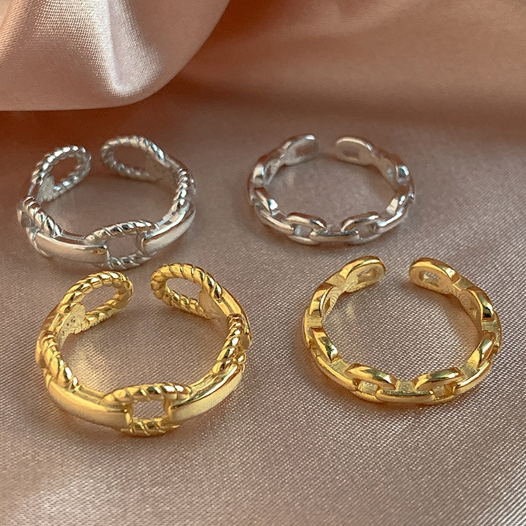 Anello combinato da donna stile cool in argento sterling S925, J815