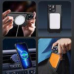 Custodia per telefono con supporto magnetico in metallo MagSafe, For iPhone 14, For iPhone 14 Plus, For iPhone 14 Pro, For iPhone 14 Pro Max, For iPhone 13 Pro Max