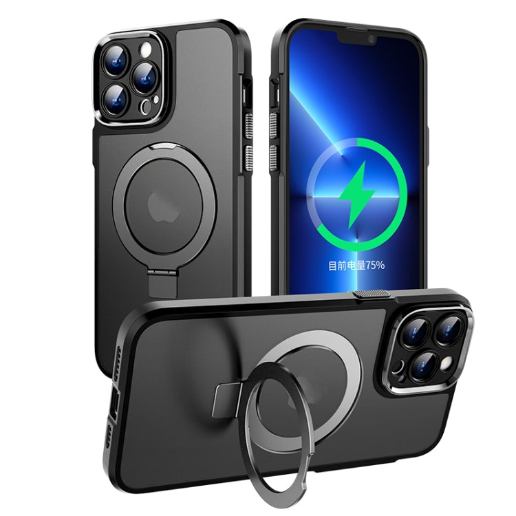 Custodia per telefono con supporto magnetico in metallo MagSafe, For iPhone 14, For iPhone 14 Plus, For iPhone 14 Pro, For iPhone 14 Pro Max, For iPhone 13 Pro Max