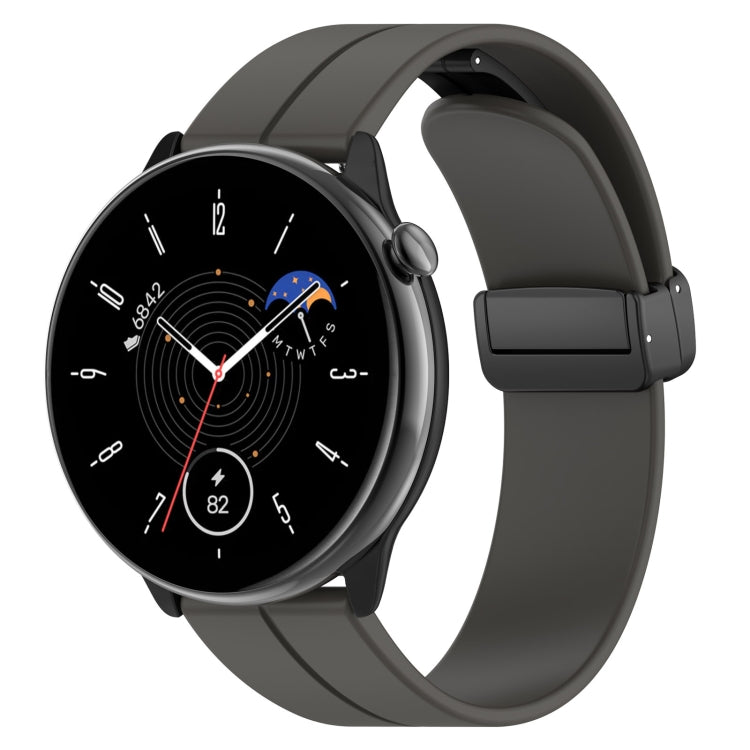 Cinturino in silicone con fibbia nera con chiusura magnetica, For Amazfit GTR Mini