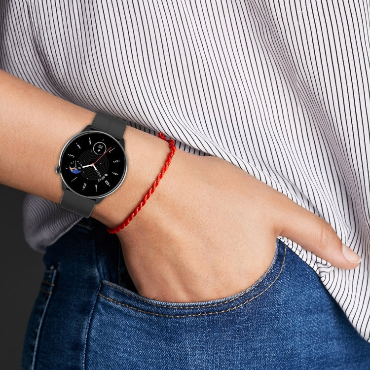 Cinturino in silicone con fibbia nera con chiusura magnetica, For Amazfit GTR Mini