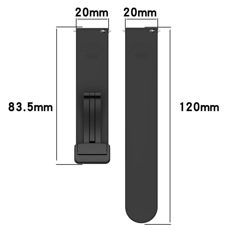 Cinturino in silicone con fibbia nera con chiusura magnetica, For Amazfit GTR Mini