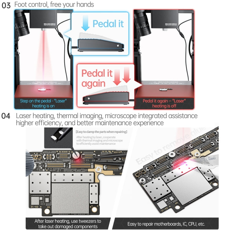 Mega-idea Intelligent Infrared Laser Desoldering Machine, With Microscope Set, Without Microscope Set