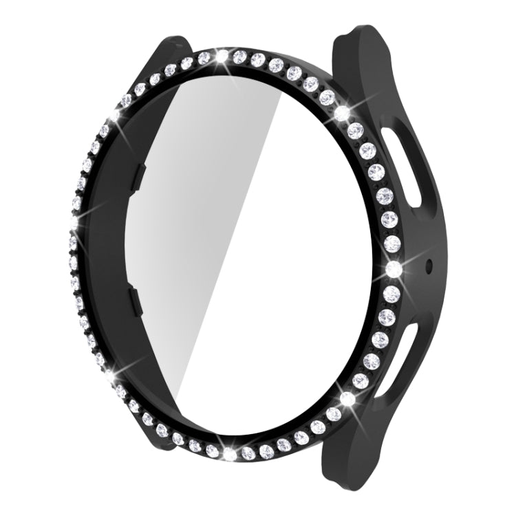 PC Diamond a fila singola + cassa dell'orologio in vetro temperato, For Samsung Galaxy Watch5 44mm