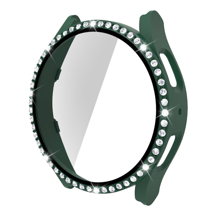 PC Diamond a fila singola + cassa dell'orologio in vetro temperato, For Samsung Galaxy Watch5 44mm