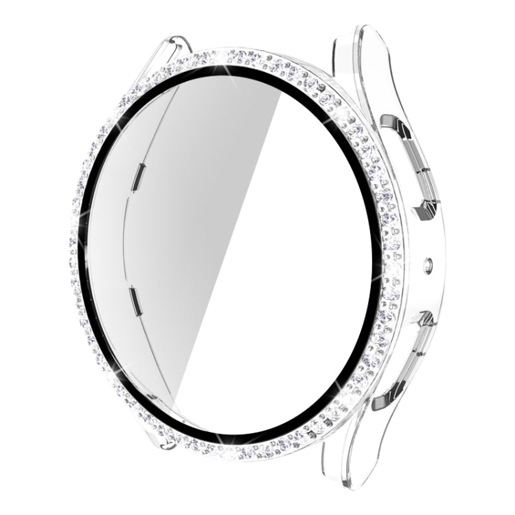 PC Diamond a fila singola + cassa dell'orologio in vetro temperato, For Samsung Galaxy Watch5 44mm