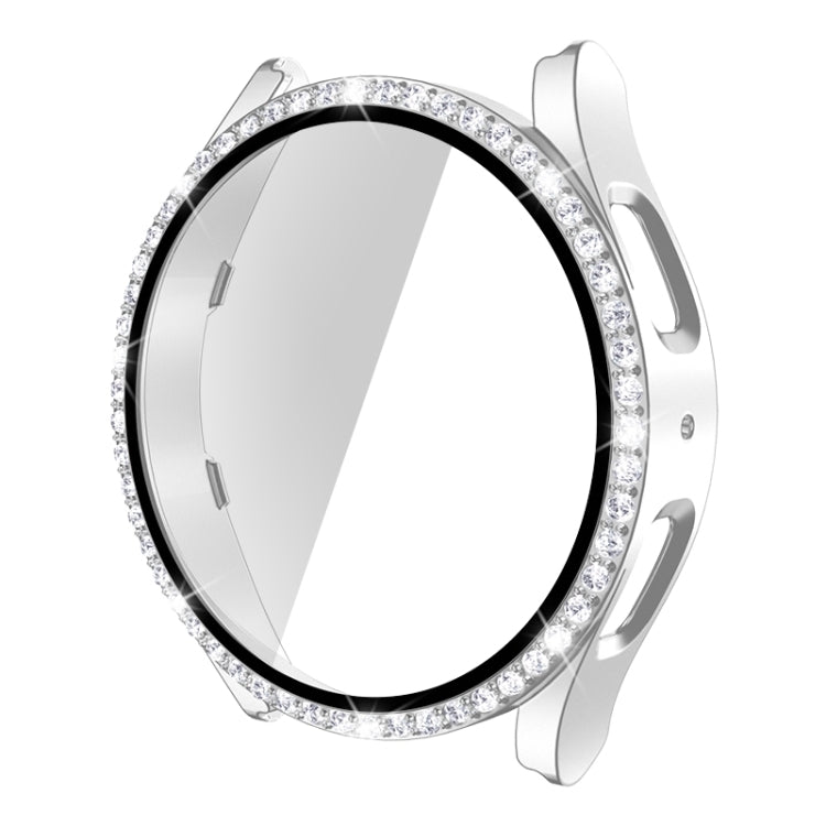 PC Diamond a fila singola + cassa dell'orologio in vetro temperato, For Samsung Galaxy Watch5 44mm