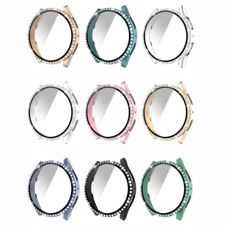 PC Diamond a fila singola + cassa dell'orologio in vetro temperato, For Samsung Galaxy Watch5 44mm
