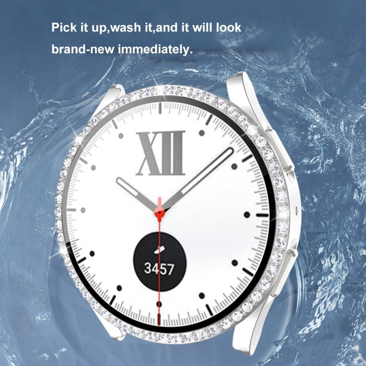 PC Diamond a fila singola + cassa dell'orologio in vetro temperato, For Samsung Galaxy Watch5 44mm