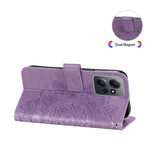 Custodia per telefono in pelle goffrata con fiori a 7 petali, For Xiaomi Redmi Note 12 4G Global, For Honor Magic5 Pro, For Samsung Galaxy M14 5G