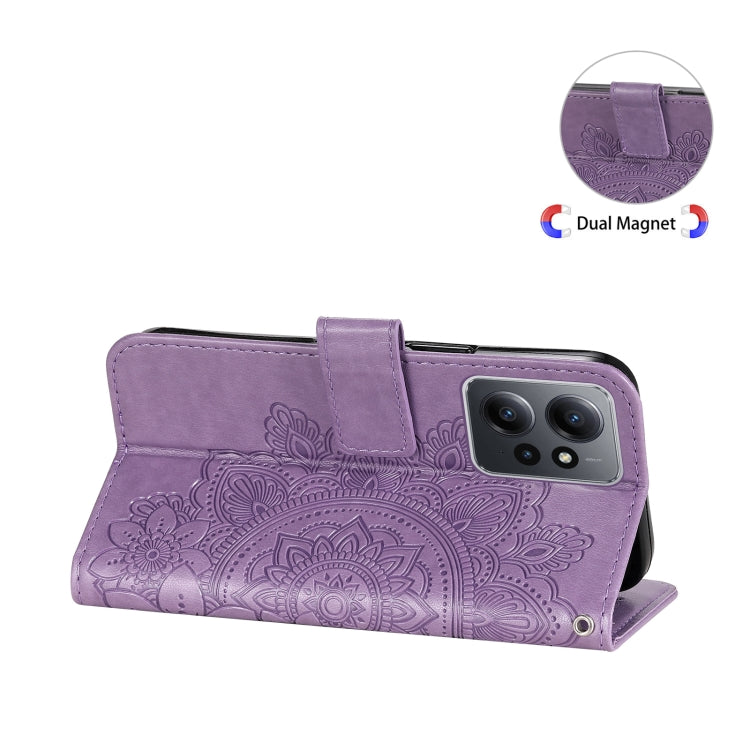 Custodia per telefono in pelle goffrata con fiori a 7 petali, For Xiaomi Redmi Note 12 4G Global, For Honor Magic5 Pro, For Samsung Galaxy M14 5G