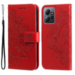 Custodia per telefono in pelle goffrata con fiori a 7 petali, For Xiaomi Redmi Note 12 4G Global, For Honor Magic5 Pro, For Samsung Galaxy M14 5G