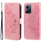 Custodia per telefono in pelle goffrata con fiori a 7 petali, For Xiaomi Redmi Note 12 4G Global, For Honor Magic5 Pro, For Samsung Galaxy M14 5G