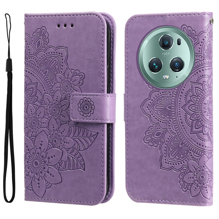 Custodia per telefono in pelle goffrata con fiori a 7 petali, For Xiaomi Redmi Note 12 4G Global, For Honor Magic5 Pro, For Samsung Galaxy M14 5G