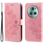 Custodia per telefono in pelle goffrata con fiori a 7 petali, For Xiaomi Redmi Note 12 4G Global, For Honor Magic5 Pro, For Samsung Galaxy M14 5G