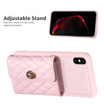 Custodia per telefono in pelle rombica a portafoglio orizzontale, For iPhone X / XS, For iPhone XR, For iPhone XS Max, For iPhone SE 2022 / 2020 / 8 / 7