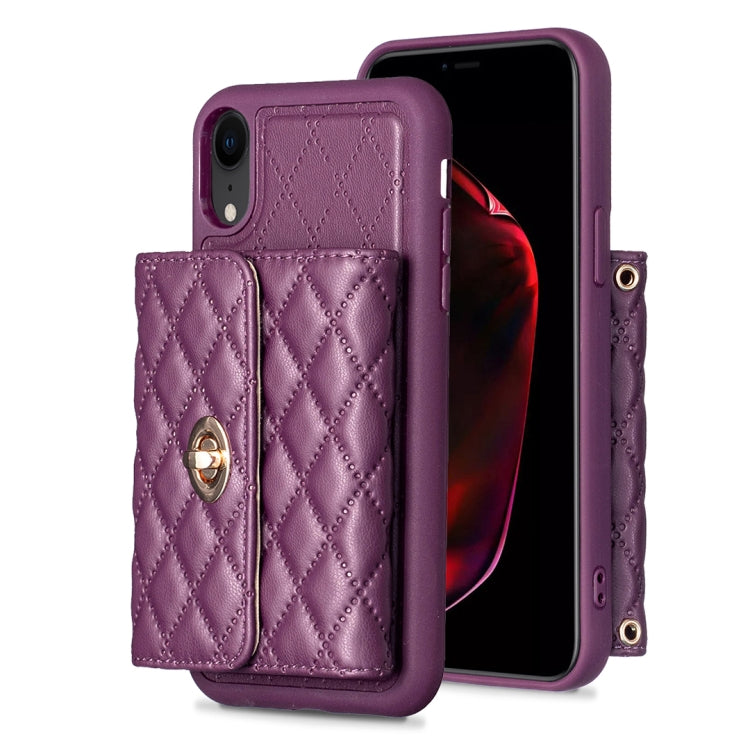 Custodia per telefono in pelle rombica a portafoglio orizzontale, For iPhone X / XS, For iPhone XR, For iPhone XS Max, For iPhone SE 2022 / 2020 / 8 / 7