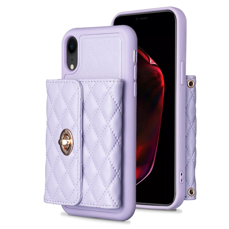 Custodia per telefono in pelle rombica a portafoglio orizzontale, For iPhone X / XS, For iPhone XR, For iPhone XS Max, For iPhone SE 2022 / 2020 / 8 / 7