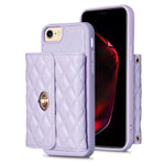Custodia per telefono in pelle rombica a portafoglio orizzontale, For iPhone X / XS, For iPhone XR, For iPhone XS Max, For iPhone SE 2022 / 2020 / 8 / 7