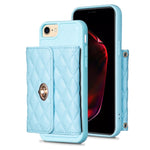 Custodia per telefono in pelle rombica a portafoglio orizzontale, For iPhone X / XS, For iPhone XR, For iPhone XS Max, For iPhone SE 2022 / 2020 / 8 / 7