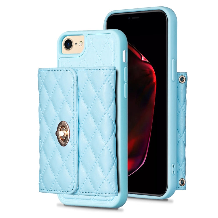 Custodia per telefono in pelle rombica a portafoglio orizzontale, For iPhone X / XS, For iPhone XR, For iPhone XS Max, For iPhone SE 2022 / 2020 / 8 / 7