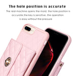 Custodia per telefono in pelle rombica a portafoglio orizzontale, For iPhone 8 Plus / 7 Plus