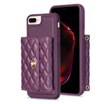 Custodia per telefono in pelle rombica a portafoglio orizzontale, For iPhone 8 Plus / 7 Plus